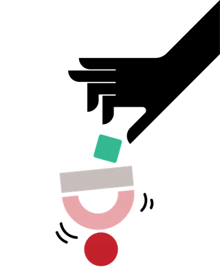 Hand stacking blocks onto of balanced stack